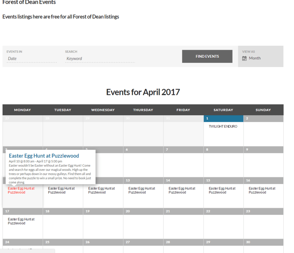 Forest of dean events