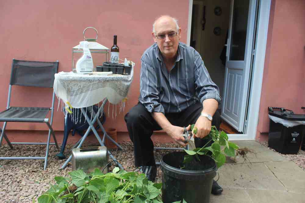 Chopping garden waste for compost